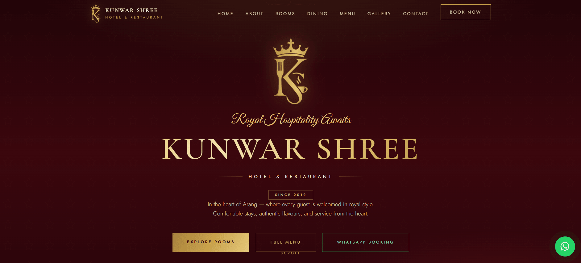 Hotel Kunwar Shree — live website
